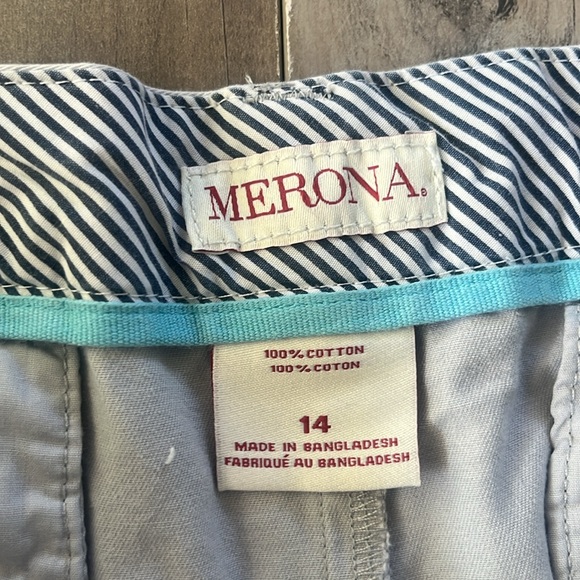 Merona 14 Light Tan Chino 2 inch inseam shorts classic short deep pockets great - Picture 4 of 11